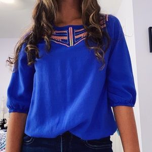 Dina Be Small Blue Patterned Top